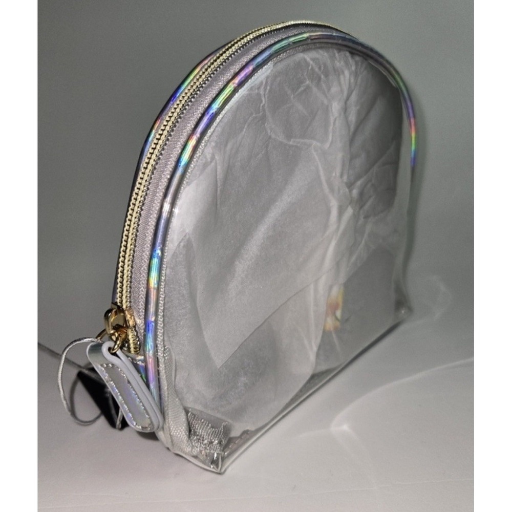 Cross Si Inc Clear Holographic Cosmetics Travel Flight Acceptable‎ Bag NEW 8.5"